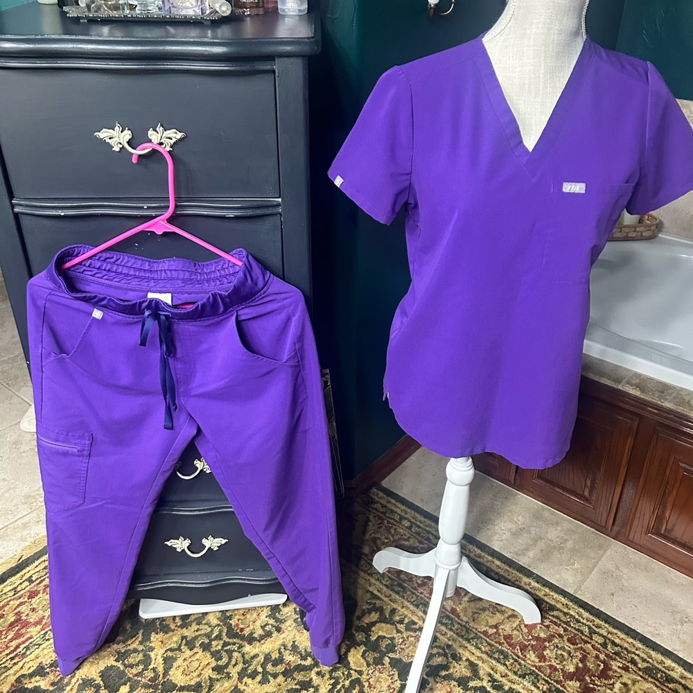 Figs Purple Scrub Set size xs